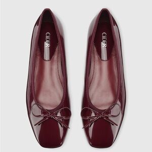 Cider Maroon Patent Flats with Bow